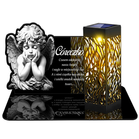ZNICZ SOLARNY LED WIECZNY NA CMENTARZ GRÓB PODSTAWKA lampka DLA CÓRKI