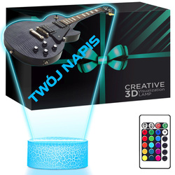 LAMPKA NOCNA LED 3D Gitara dla muzyka prezent dla dziecka URODZINY statuetka + pilot