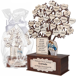 PAMIĄTKA NA CHRZEST ŚWIĘTY PREZENT DLA CHRZEŚNIAKA CHRZEŚNICY DRZEWKO