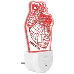 Lampka Nocna LED dla Dzieci SERCE LEKARZ do kontaktu gniazdka CZUJNIK