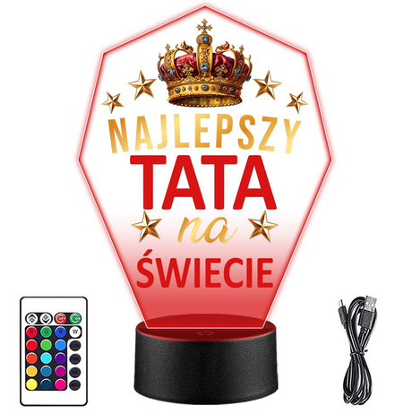 Prezent NA DZIEŃ TATY OJCA TATA teścia mężczyzny LAMPKA NOCNA pamiątka