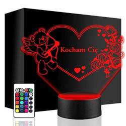 LAMPKA NOCNA LED prezent NA WALENTYNKI DLA DZIEWCZYNY CHŁOPAKA SERCE MIŚ