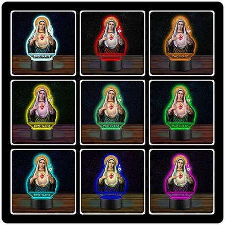 LAMPKA NOCNA LED MATKA BOSKA BOŻA MARYJA PILOT prezent URODZINY statuetka