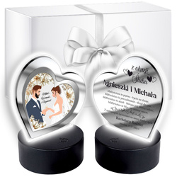 OBRAZEK LED PREZENT NA ŚLUB WESELE DLA PARY MŁODEJ NOWOŻEŃCÓW SERCE