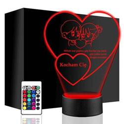LAMPKA NOCNA LED prezent NA WALENTYNKI DLA DZIEWCZYNY CHŁOPAKA SERCE SERCA