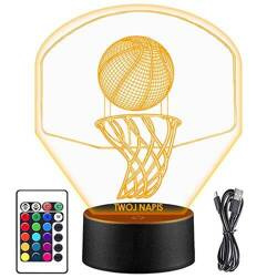 LAMPKA NOCNA LED KOSZ KOSZYKÓWKA 3D + PILOT prezent URODZINY statuetka