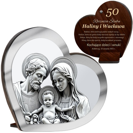 PREZENT NA ROCZNICĘ ŚLUBU JUBILEUSZ 10 20 30 40 50 OBRAZEK PAMIĄTKA GRAWER
