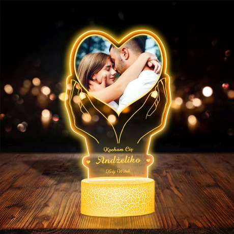 Lampka Nocna ramka prezent na WALENTYNKI DZIEWCZYNY chłopaka żony męża NIEJ z personalizacją
