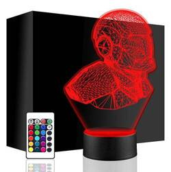 LAMPKA NOCNA LED IRON MAN TONY STARK 3D + PILOT prezent URODZINY statuetka