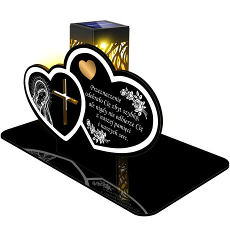 ZNICZ SOLARNY LED WIECZNY PODSTAWKA NA CMENTARZ GRÓB lampka Serce 3D