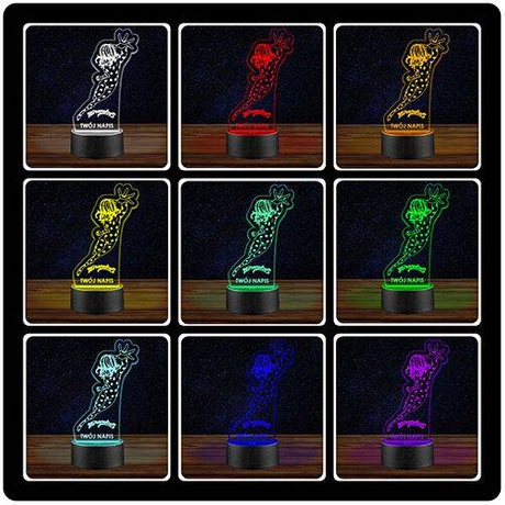 LAMPKA NOCNA LED MARINETTE MIRACULUM 3D + PILOT prezent URODZINY statuetka
