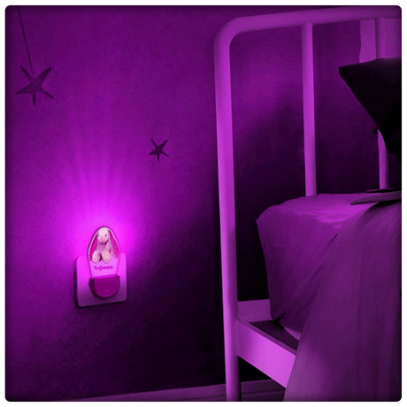 Lampka Nocna LED dla Dziecka KRÓLIŚ KRÓLIK kontaktu gniazdka CZUJNIK