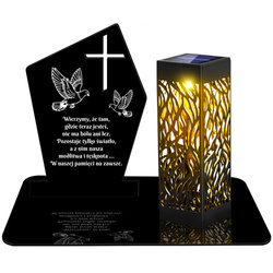 ZNICZ SOLARNY LED WIECZNY PODSTAWKA NA CMENTARZ GRÓB lampka Krzyż 3D