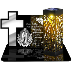 ZNICZ SOLARNY LED WIECZNY PODSTAWKA NA CMENTARZ GRÓB lampka Krzyż 3D DLA MĘŻA