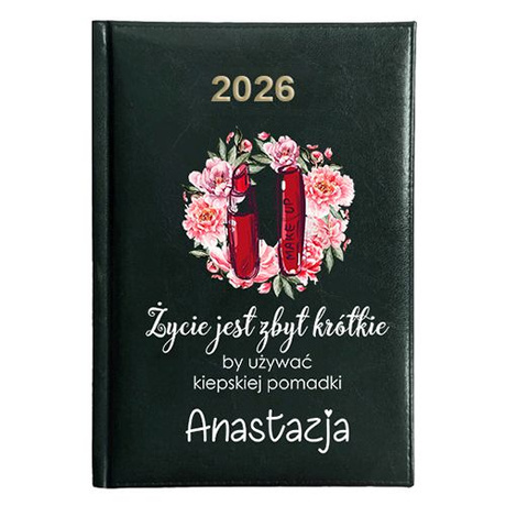 KALENDARZ KSIĄŻKOWY A5 dzienny 2026 ROK TERMINARZ NOTATNIK MAKIJAŻYSTKA