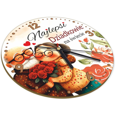 PREZENT NA ŚWIĘTA BABCI I DZIADKA DUŻY ZEGAR DLA DZIADKÓW GOTOWY BOX TACKA