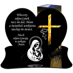 ZNICZ SOLARNY LED WIECZNY PODSTAWKA NA CMENTARZ GRÓB lampka Serce 3D