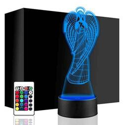 LAMPKA NOCNA LED ANIOŁ STRÓŻ ANIOŁEK 3D + PILOT prezent URODZINY statuetka