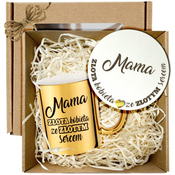 PREZENT DLA MAMY MATKI TEŚCIOWEJ NA DZIEŃ MAMY KUBEK PODSTAWKA ZESTAW