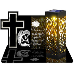 ZNICZ SOLARNY LED WIECZNY PODSTAWKA NA CMENTARZ GRÓB lampka Krzyż 3D