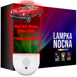 Lampka Nocna LED dla Dziecka auto Fiat 124 Spider kontaktu gniazdka CZUJNIK
