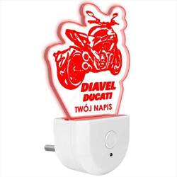 Lampka Nocna LED dla Dzieci DIAVEL DUCATI MOTO do kontaktu gniazdka CZUJNIK