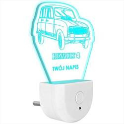 Lampka Nocna LED dla Dzieci RENAULT 4 AUTO do kontaktu gniazdka CZUJNIK