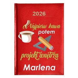 KALENDARZ KSIĄŻKOWY A5 dzienny 2026 ROK TERMINARZ NOTATNIK PROJEKTANT