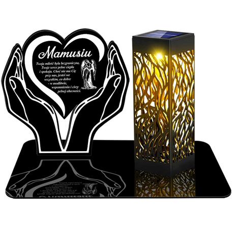 ZNICZ SOLARNY LED WIECZNY PODSTAWKA dla Mamy NA CMENTARZ GRÓB lampka 3D