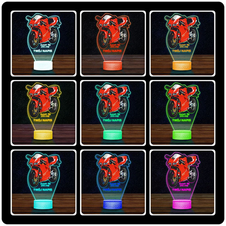 LAMPKA NOCNA LED 3D Motor Ścigacz Ducati 916 prezent dla dziecka URODZINY statuetka + pilot