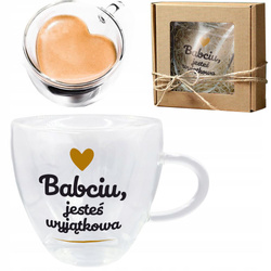 SZKLANKA TERMICZNA SERCE PREZENT NA DZIEŃ BABCI BABCIA DLA PRABABCI