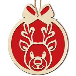 BOMBKA drewniana na choinkę ŚWIĘTA ozdoba DUŻA