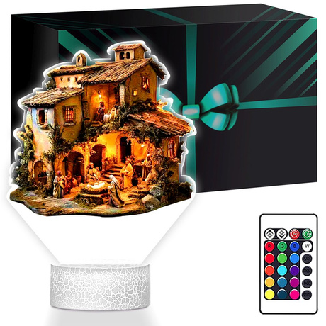 LAMPKA NOCNA LED 3D SZOPKA BOŻE NARODZENIE prezent dla dziecka NA ŚWIĘTA