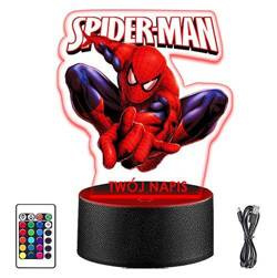 LAMPKA NOCNA LED SPIDERMAN SUPERBOHATER 3D PILOT prezent URODZINY statuetka