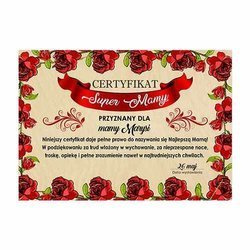 Dzień Matki Mamy prezent upominek DYPLOM LAURKA