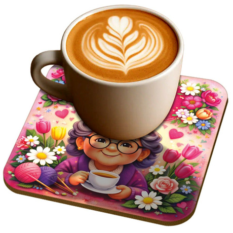 Podkładka pod kubek Dla Kochanej Babci HDF Prezent Dzień Babci