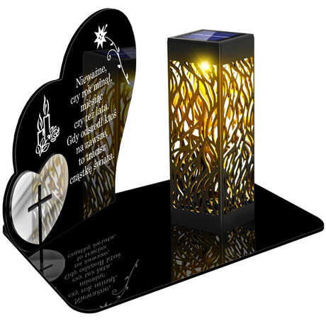 ZNICZ SOLARNY LED WIECZNY PODSTAWKA NA CMENTARZ GRÓB lampka Serce 3D