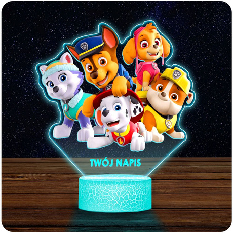 LAMPKA NOCNA LED 3D Psi Patrol BAJKA prezent dziecka URODZINY statuetka