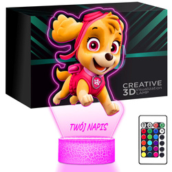 Lampka Nocna LED 3D Bajka Psi Patrol Skye Piesek na Dzień Dziecka Urodziny