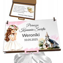 Pamiątka I Komunii Świętej Prezent na Komunię Kartka Pudełko na Pieniądze