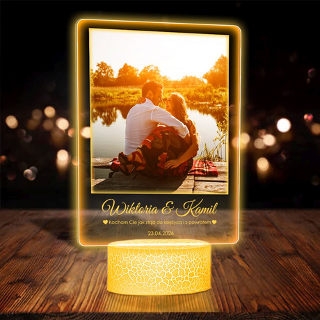 Lampka Nocna ramka prezent na WALENTYNKI DZIEWCZYNY chłopaka żony męża NIEJ z personalizacją