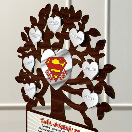 Prezent DLA TATY na Dzień Ojca na urodziny TEŚCIA Święta DRZEWKO z GRAWEREM