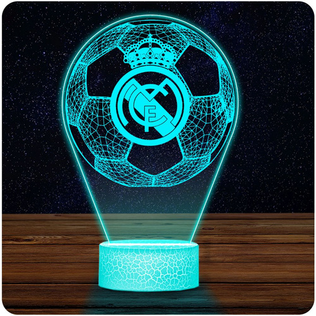 Lampka Nocna 3D LED Real Madryt Piłka Nożna Prezent dla Chłopca na Święta