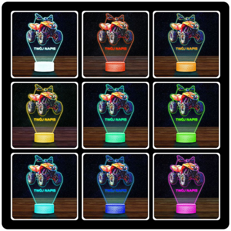 LAMPKA NOCNA LED 3D QUAD OFFROAD prezent dla dziecka URODZINY statuetka + pilot