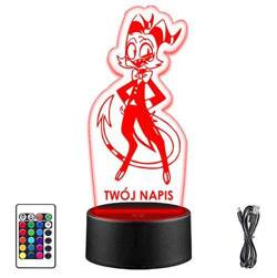 LAMPKA NOCNA LED HELLUVA BOSS 3D + PILOT prezent URODZINY statuetka
