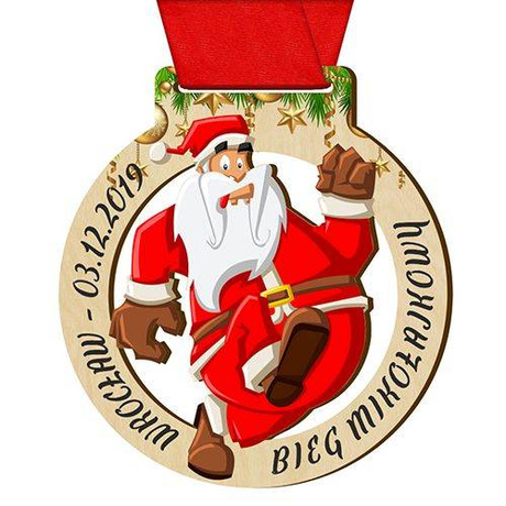 MEDAL NA BIEGI MIKOŁAJKOWY GWIAZDKOWY PREZENT