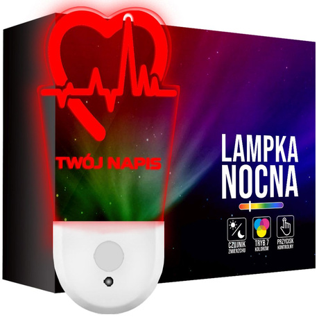 Lampka Nocna LED dla Dziecka Służba Zdrowia EKG kontaktu gniazdka CZUJNIK