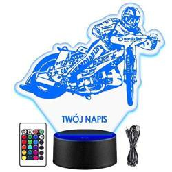 LAMPKA NOCNA LED Żużel Motocyklista Zawodnik Speedway prezent URODZINY