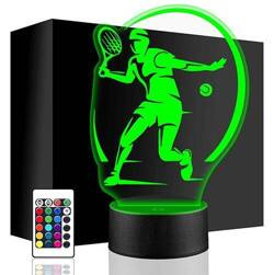 LAMPKA NOCNA LED TENISISTA TENIS 3D + PILOT prezent URODZINY statuetka