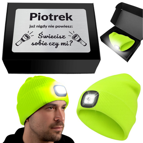 ŚWIECĄCA CZAPKA LED prezent dla taty dziadka męża na Święta 18-99 urodziny